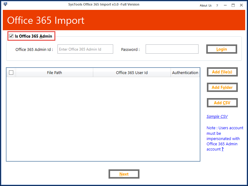 Office 365 Admin Option