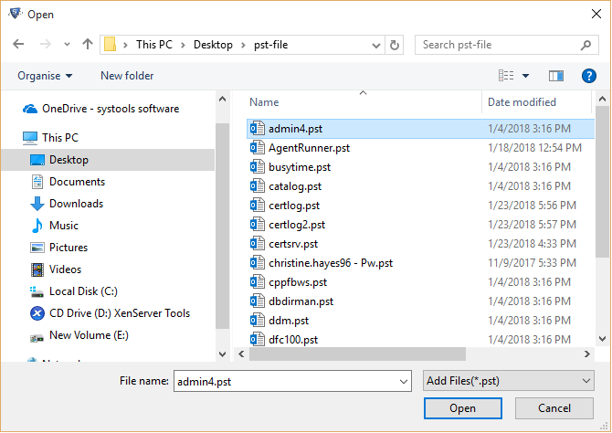 Browse Outlook data file