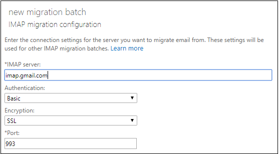 migration configuration