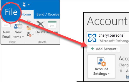 outlook account configuration step 1