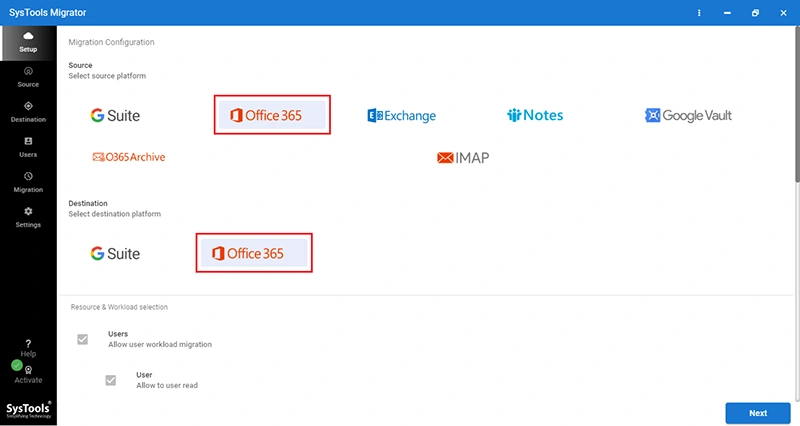 Select Office 365