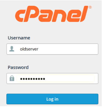 open cPanel of old account